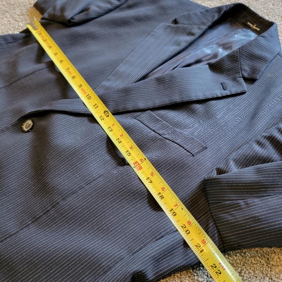 Daniel Hechter 2-Piece Wool Suit, Size 46L, Black Punstripe - Picture 8 of 16